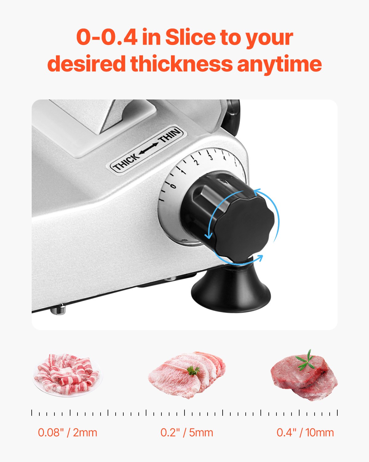 Electric Meat & Deli Food Slicer – 180W, 10" Blade, Adjustable Thickness