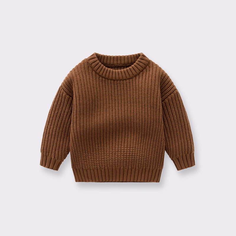 Kids Loose Knit Pullover Sweater – Soft Long Sleeve Top