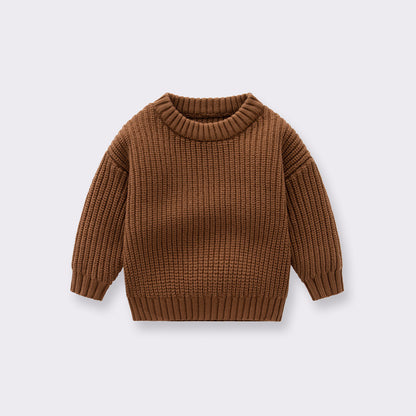 Kids Loose Knit Pullover Sweater – Soft Long Sleeve Top