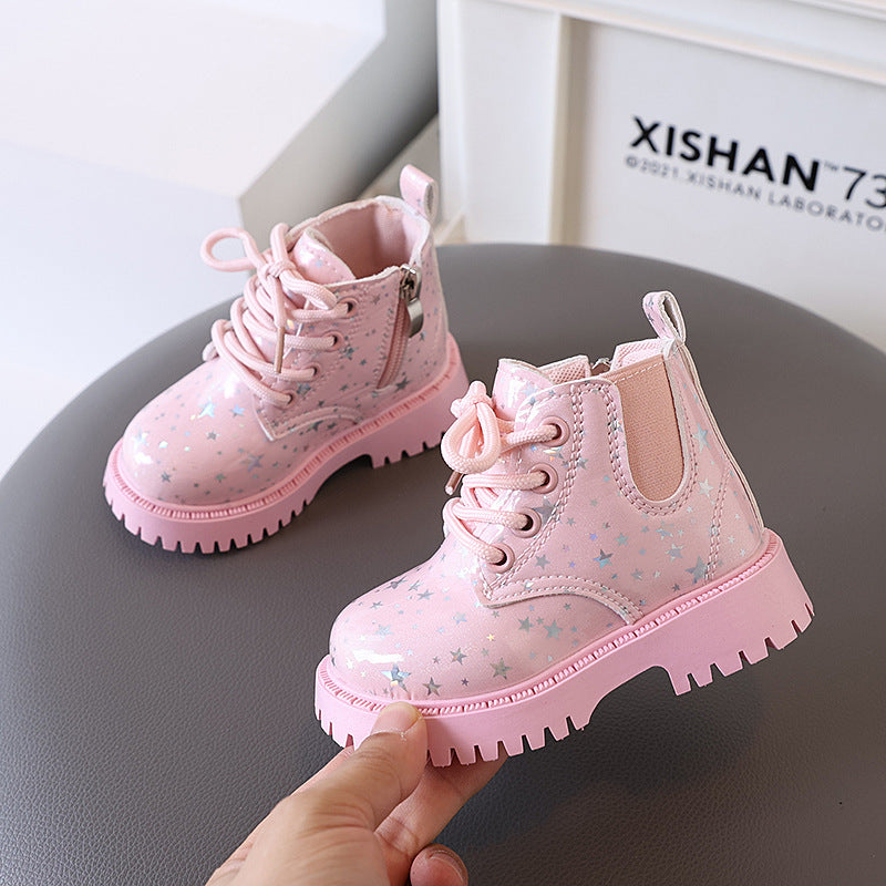 Toddler Girls' Side-Zip Boots | Non-Slip & Warm | EU 21-30