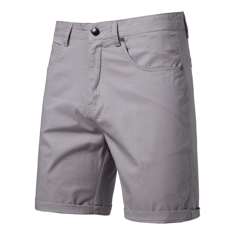 Men's Cotton Slim-Fit Cropped Trousers | Straight Leg Waist 30-38"