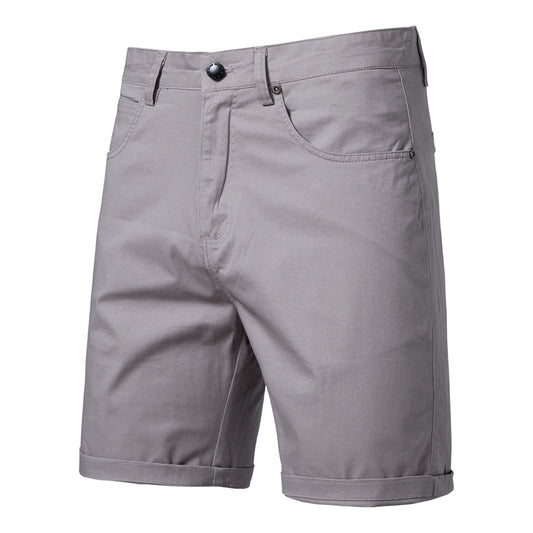 Men's Cotton Slim-Fit Cropped Trousers | Straight Leg Waist 30-38"