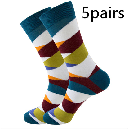 Unisex Striped Jacquard Cotton Socks EU 38-45 – 1, 5 & 10-Pair Packs