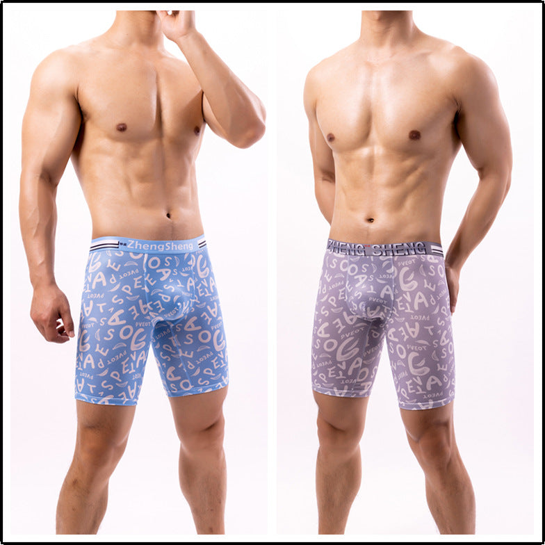 Men's Ice Silk Boxer Briefs – Antibacterial, Sizes L–5XL