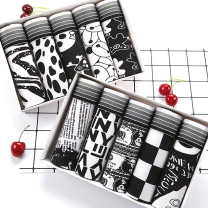 Men's Printed Milk Silk Boxer Shorts L–XXL