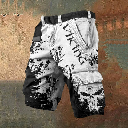 Men's 3D Digital Print Zip-Fly Shorts