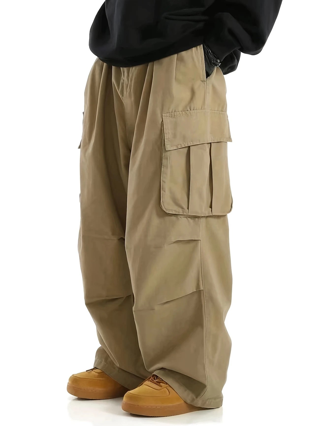 Men's High Waist Straight-Leg Trousers with Belt | 3 Colours S-2XL