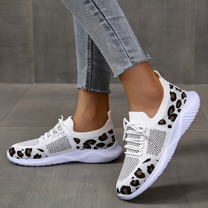Women's Leopard Print Mesh Lace-Up Sneakers | EU 35–43