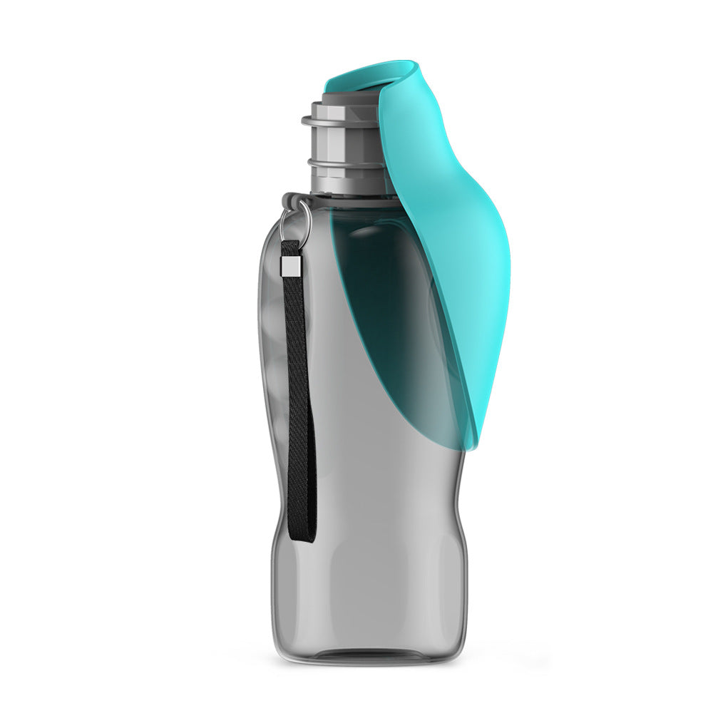 Portable Dog Water Bottle — 800ml Leak-Proof Travel Drinking Bottle with Fold-Out Trough