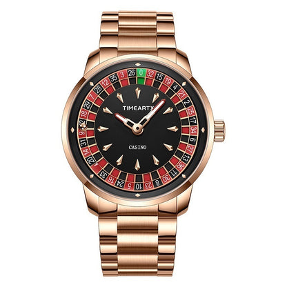 Men's Luminous Waterproof Quartz Watch – Rose Gold & Silver
