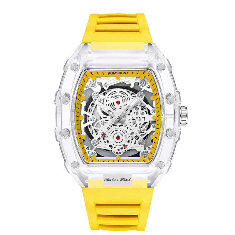 Men's Transparent Quartz Watch | 6 Colours | Matching Dial & Strap