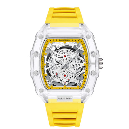 Men's Transparent Quartz Watch | 6 Colours | Matching Dial & Strap