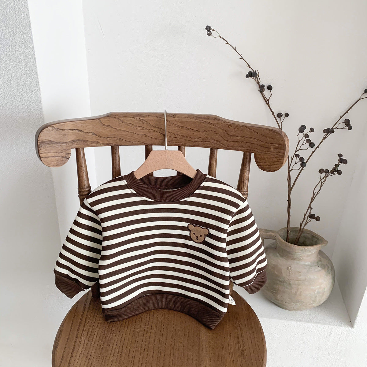 Baby & Toddler Velvet Pullover Sweatshirt | Warm Round Neck Top