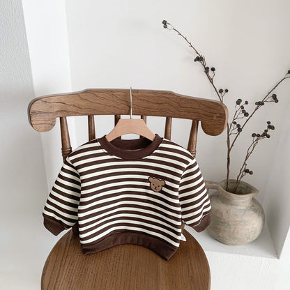 Baby & Toddler Velvet Pullover Sweatshirt | Warm Round Neck Top