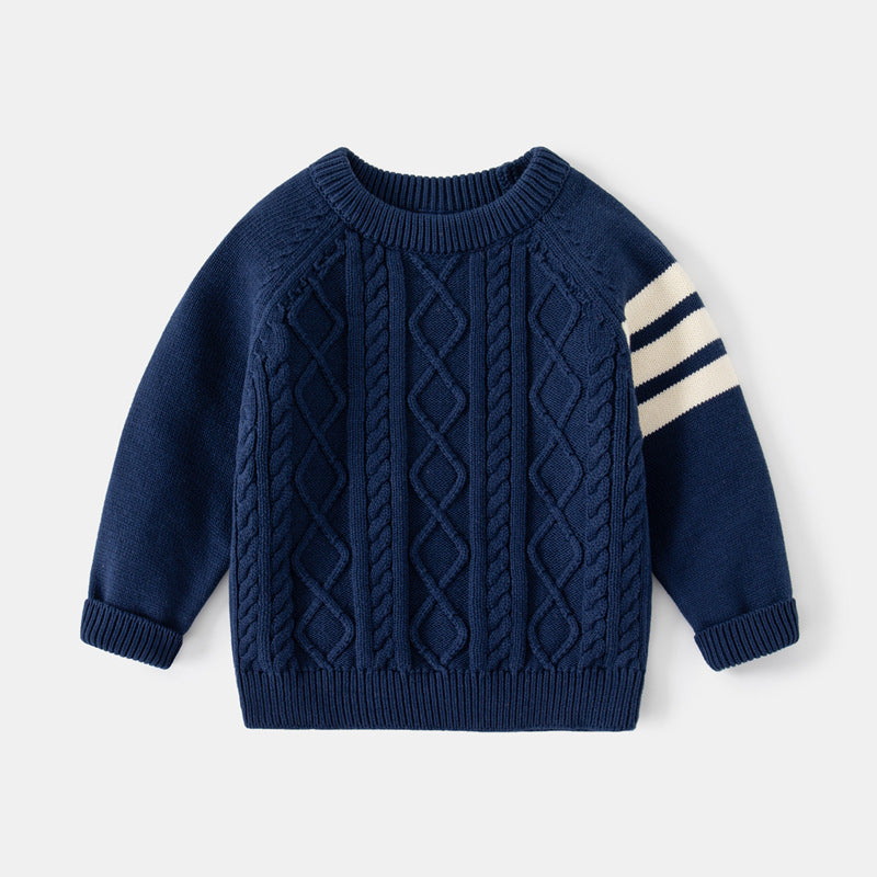 Boys Thickened Cotton Solid Colour Pullover Sweatshirt