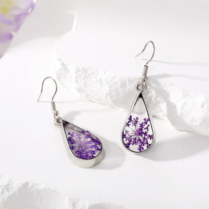 Dried Flower Waterdrop Jewellery | Resin Botanical Necklace & Earrings