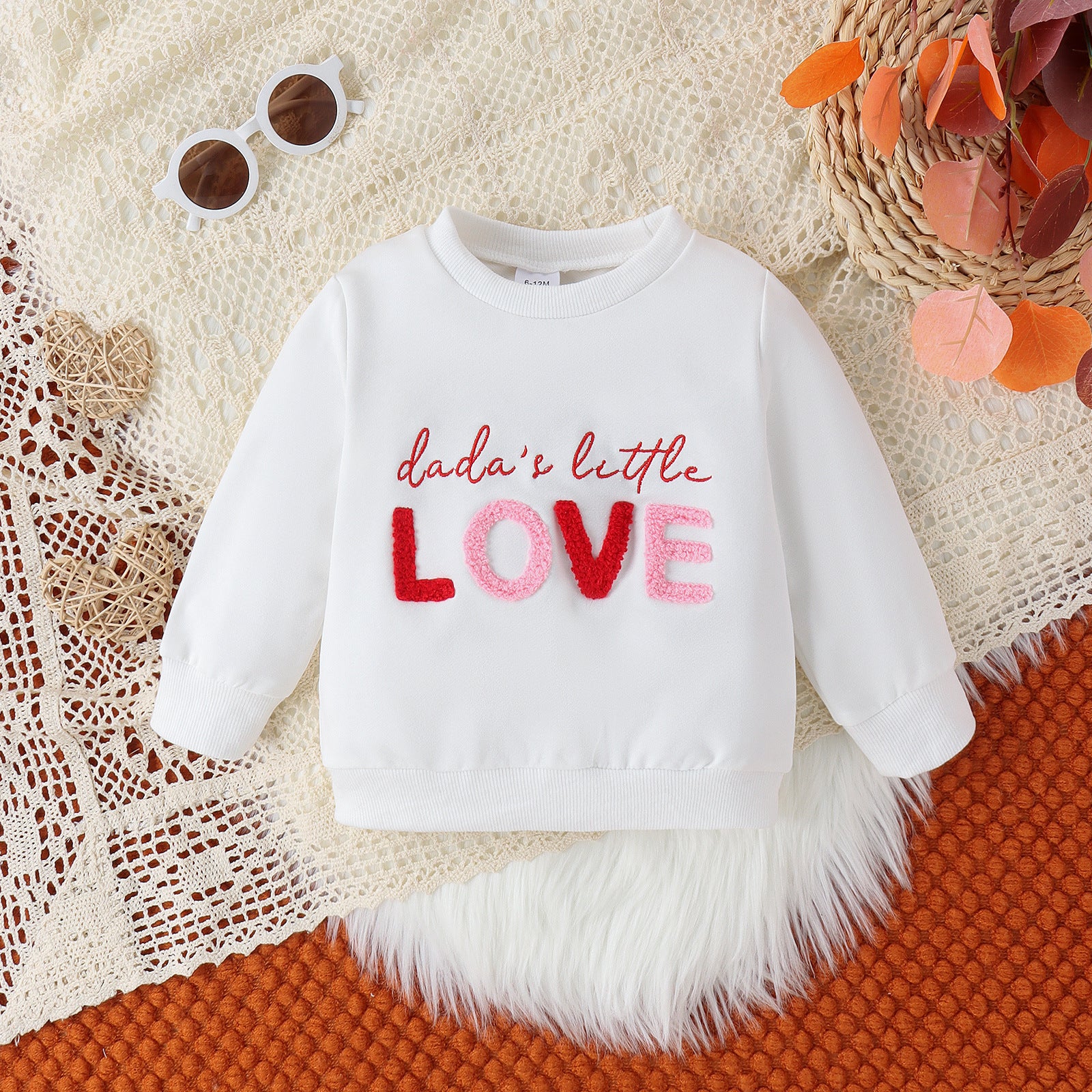 Girls Letter Print Cotton Sweatshirt – Long Sleeve Kids Pullover