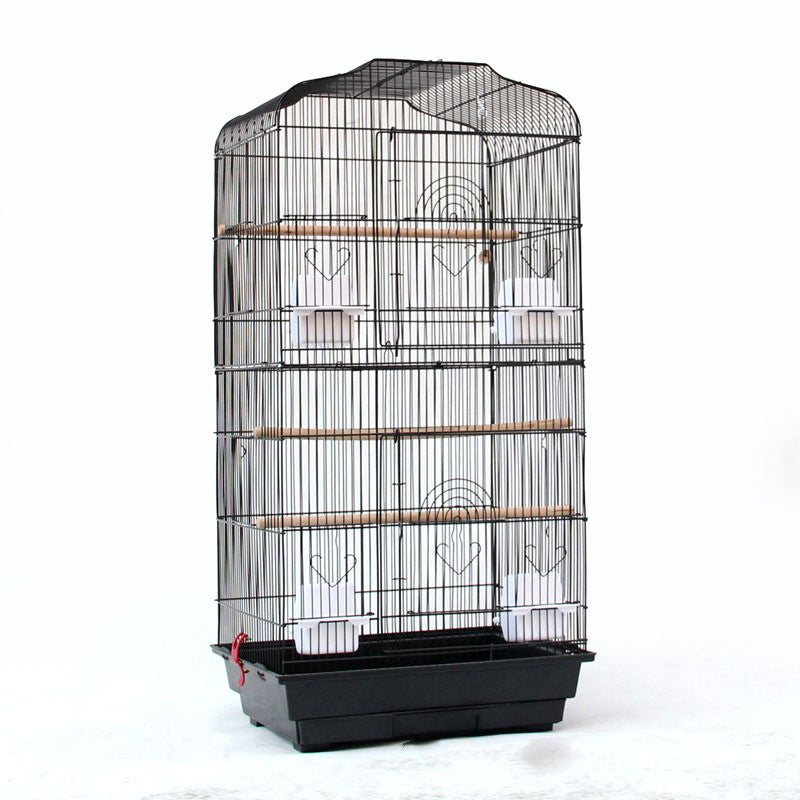 Large Parrot Bird Cage – Steel Wire Birdcage with Perches & Food Cups