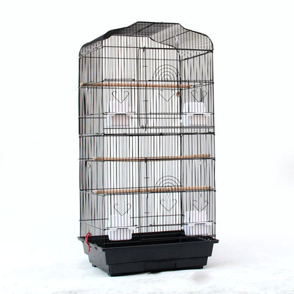 Large Parrot Bird Cage – Steel Wire Birdcage with Perches & Food Cups