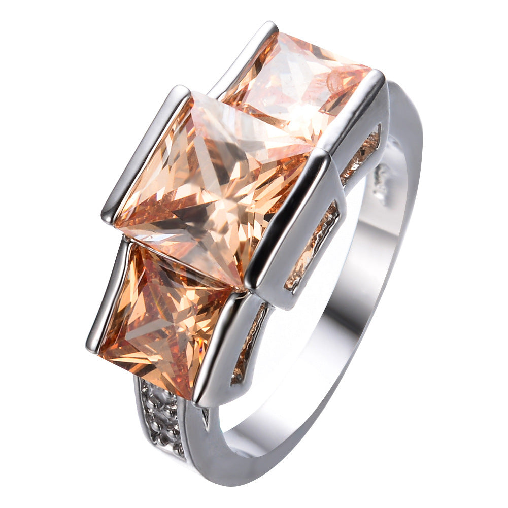 Unisex Copper Rainbow Geometric Ring – Colourful Electroplated Statement Band