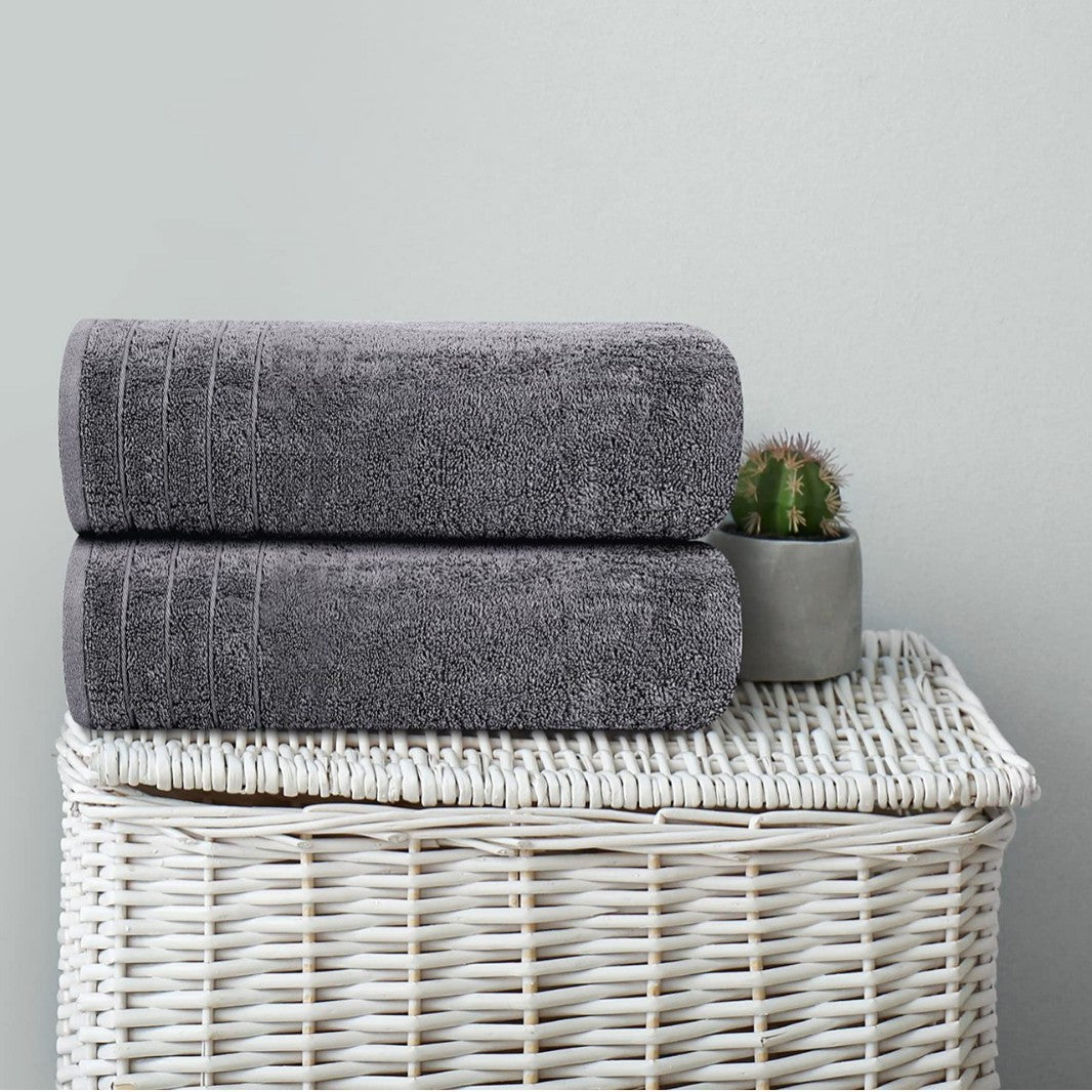 Cotton Jacquard Towel | Soft & Absorbent | 3 Sizes | White, Dark & Light Gray