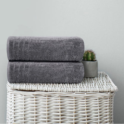 Cotton Jacquard Towel | Soft & Absorbent | 3 Sizes | White, Dark & Light Gray
