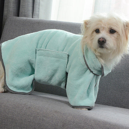 Microfibre Dog Bathrobe & Drying Towel | Quick-Dry Absorbent Coat XS–M