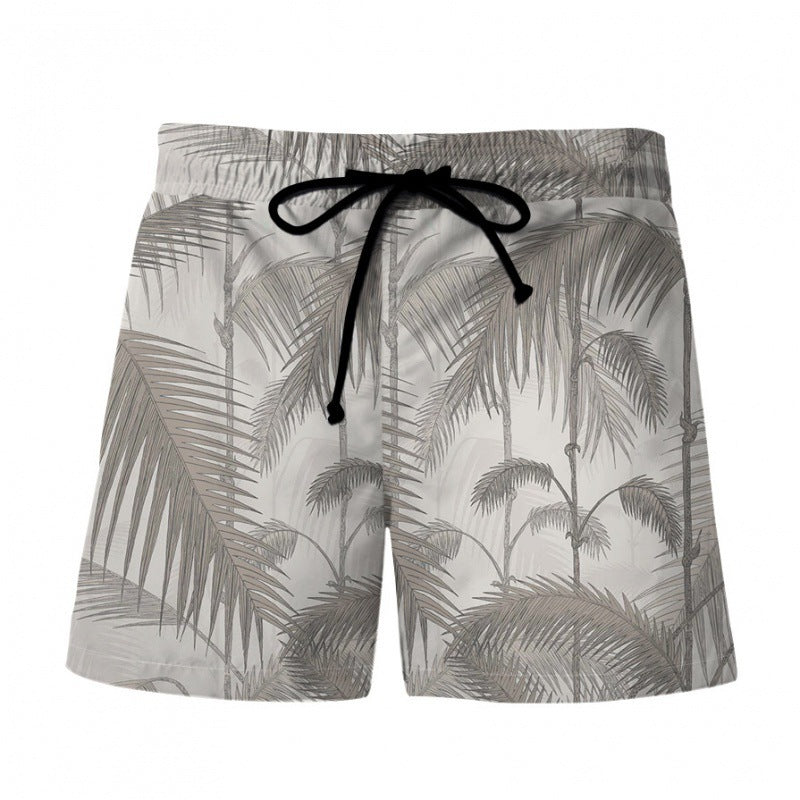 Men's Hawaiian Print Beach Shorts