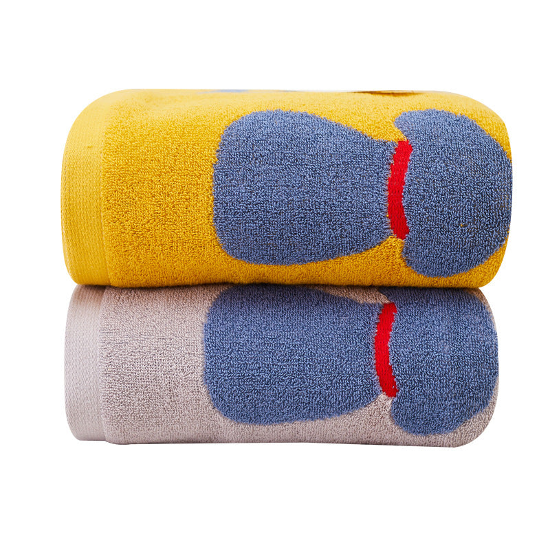 Animal Print Jacquard Cotton Bath Towel | Dogs, Cats & Rabbits | 2 Colours