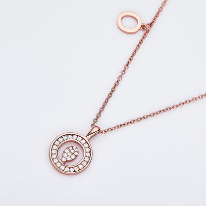 Moissanite Letter O Necklace | Platinum-Plated S925 Silver | GRA Certified