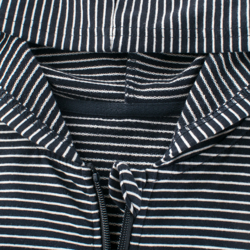 Boys' Striped Cotton Cardigan Jacket | Long Sleeve Kids Zip-Up Top