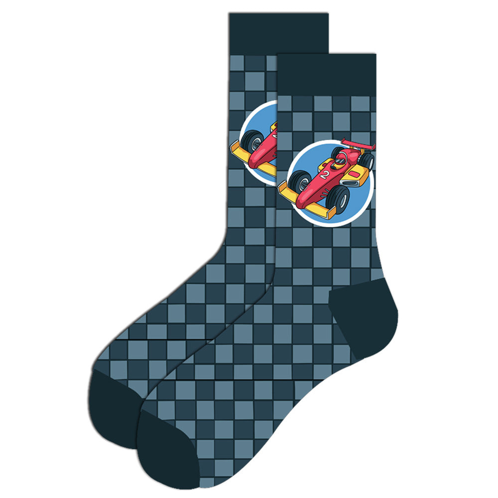 Men’s Novelty Jacquard Cotton Mid-Tube Socks 26 Designs Santa Moose EU 39-46
