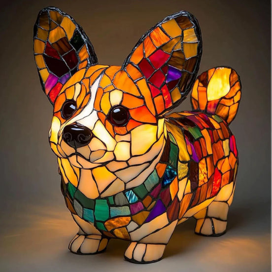 Animal LED Night Light Statue 17cm | Corgi, Dragon & Rabbit