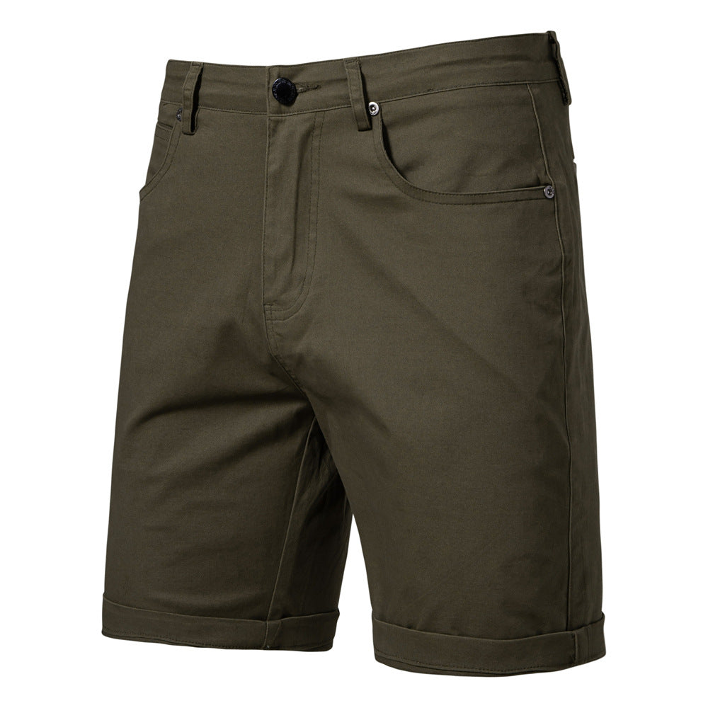 Men's Cotton Slim-Fit Cropped Trousers | Straight Leg Waist 30-38"