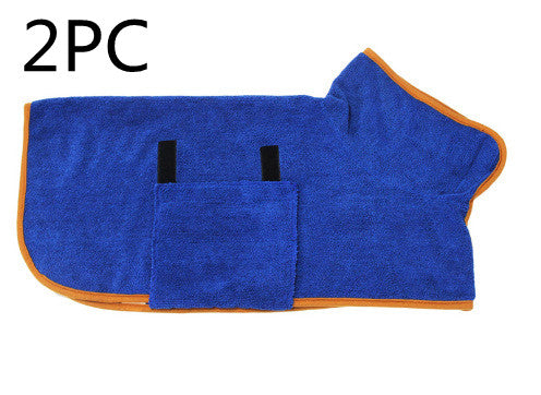 Microfibre Dog Bathrobe | Super Absorbent Quick-Dry Coat with Hook & Loop