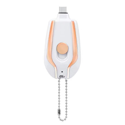 1,500mAh Keychain Emergency Power Bank – Waterproof Carabiner Charger iPhone USB-C Android