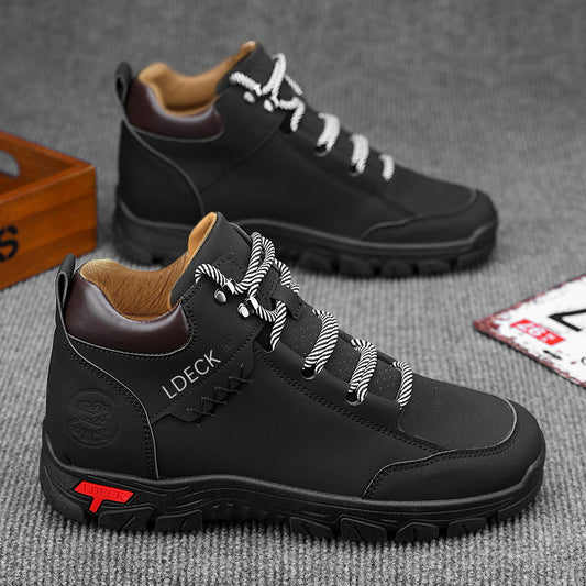 Men's Genuine Leather Mid-Cut Lace-Up Work Boots | EU 39-48