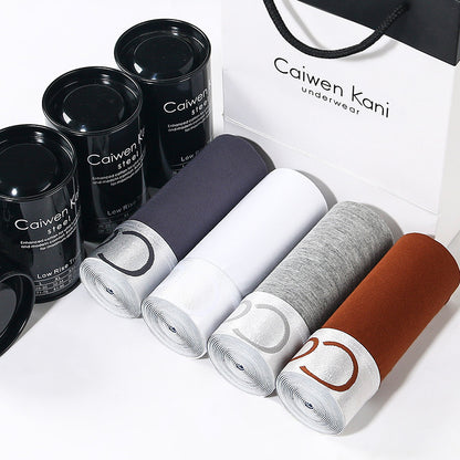 Men's Cotton Boxer Shorts 4-Pack Gift Set | Breathable Mid-Rise Boxers