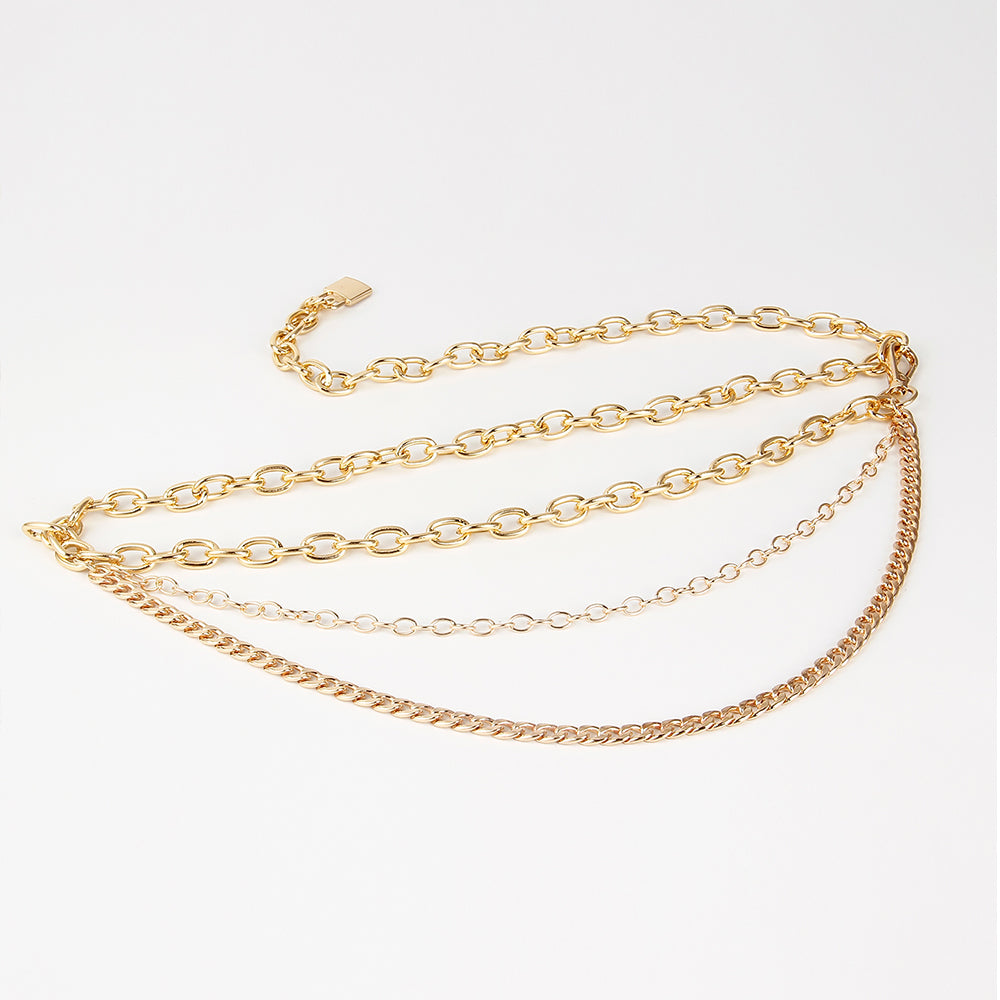 Women's Multilayer Waist Chain – Hip Hop Punk Body Jewellery, Gold & Silver