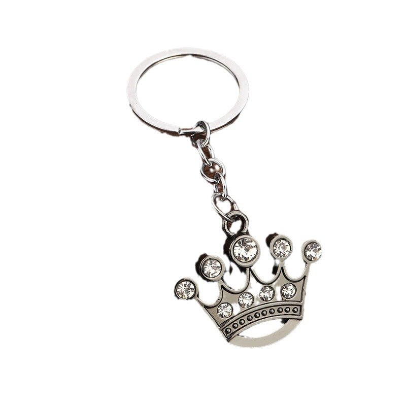 Diamond Crown Keychain | King & Queen Zinc Alloy Charm | Couples Gift