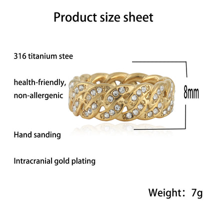 Personalized Punk Stainless Steel Chain Ring