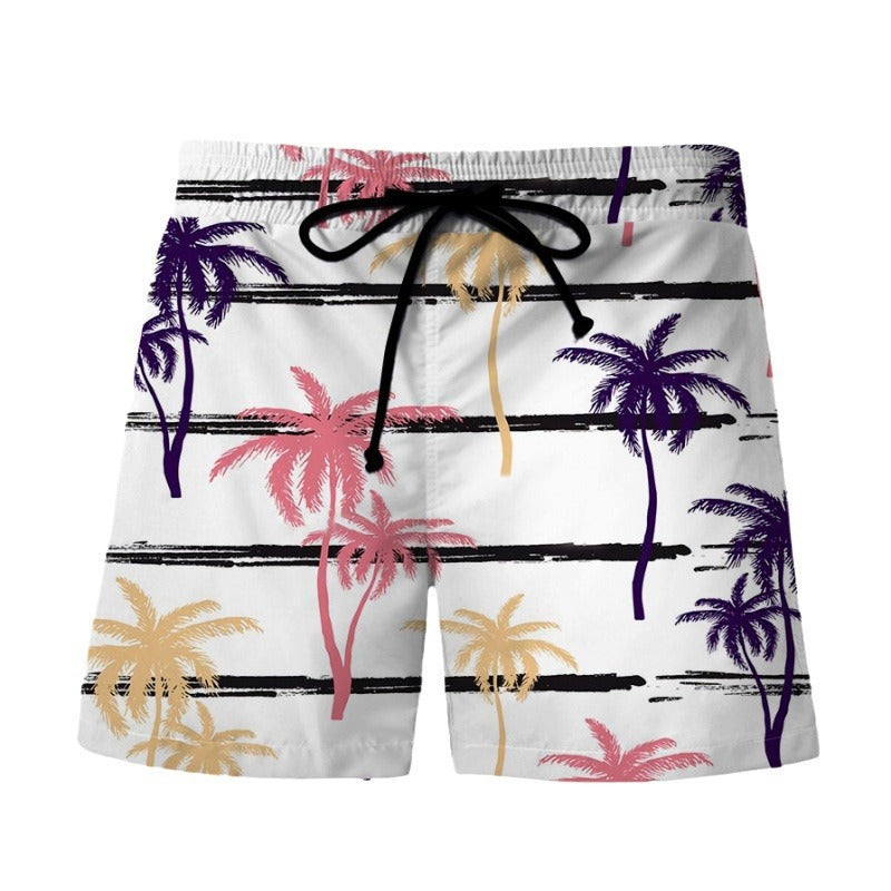 Men's Hawaiian Print Beach Shorts