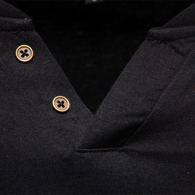 Men's V-Neck Slim Fit Base Layer Top – Cotton Casual Pullover