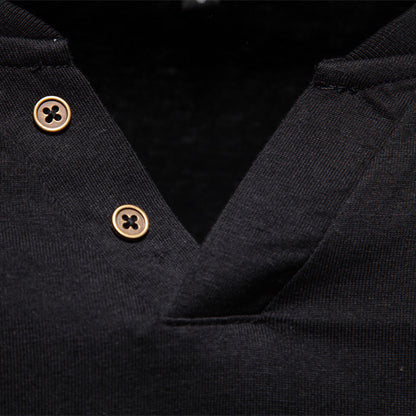 Men's V-Neck Slim Fit Base Layer Top – Cotton Casual Pullover