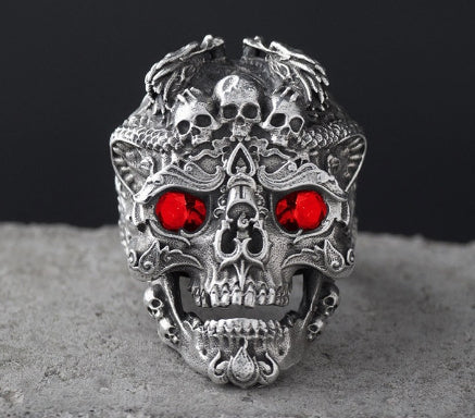 Men's Dragon Head Skull Ring – Retro Punk Alloy Statement Band