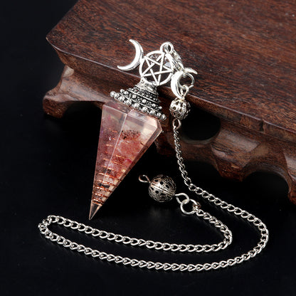 Hexagonal Pyramid Crystal Gemstone Pendant Necklace