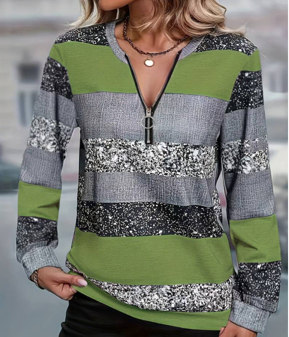 Women's 3D Print Long Sleeve Top – Loose Fit, 10 Colours, Sizes S–5XL