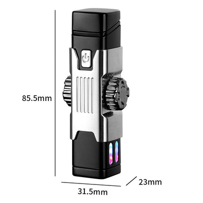 LED USB Rechargeable Metal Lighter | Colourful Lights | Grey Pink Purple Silver
