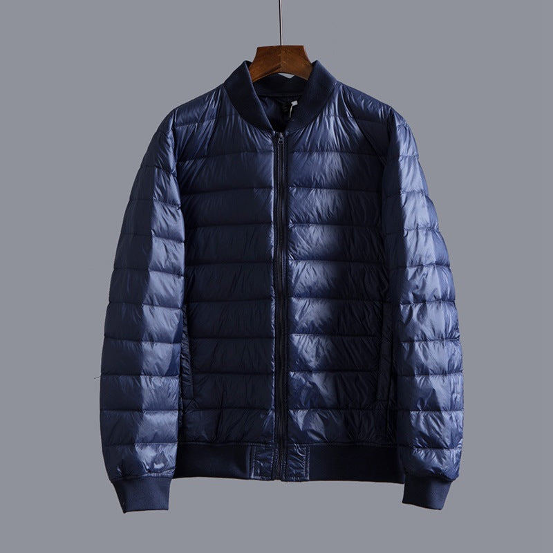 Men's Lightweight Down Jacket - Baseball Collar Casual Winter Coat