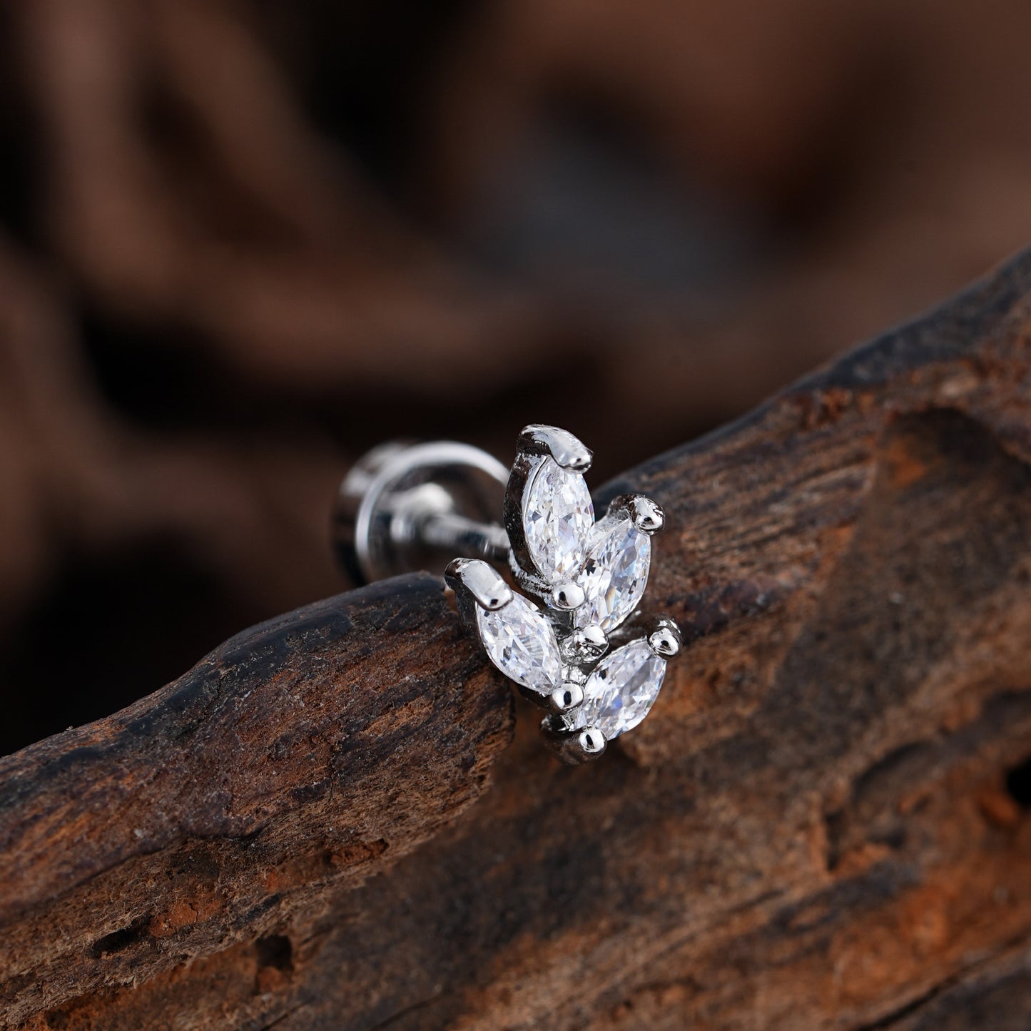 Micro-Set Zircon Ear Cuff | Minimalist Stainless Steel Single Ear Stud